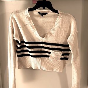 BCBG cropped and striped sweater